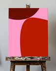 Canvas - Curved Red Shapes