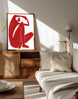 Plakat - Minimalist Red Embrace