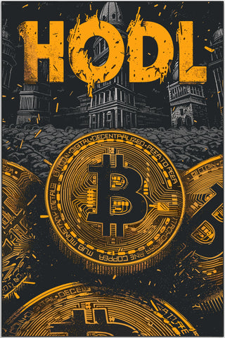 Plakat - Bitcoin hodl kunst