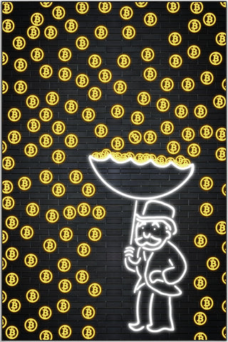 Plakat - Bitcoin regn kunst - admen.dk