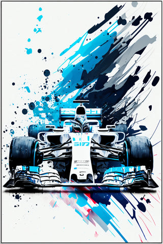 Plakat - Formel 1 Blå watercolor - admen.dk