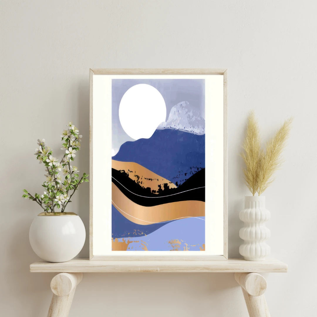 Plakat - Blå udsigt kunst - Admen.dk