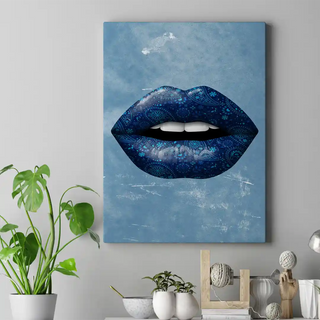 Plakat - Blue lips kunst - admen.dk