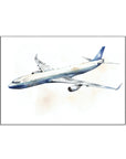 Plakat - Hvid Boeing 777 - admen.dk
