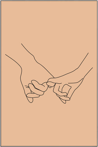 Plakat - Boho abstract, Love hands line - admen.dk