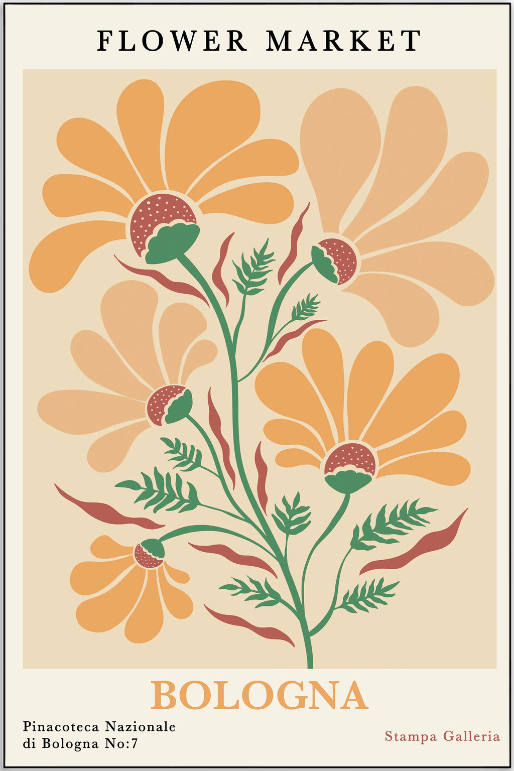 Plakat Bologna Flower market Admen.dk