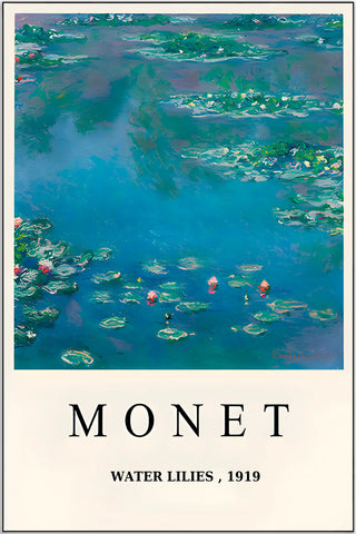 Plakat - Claude Monet - Blå Lilios kunst - admen.dk
