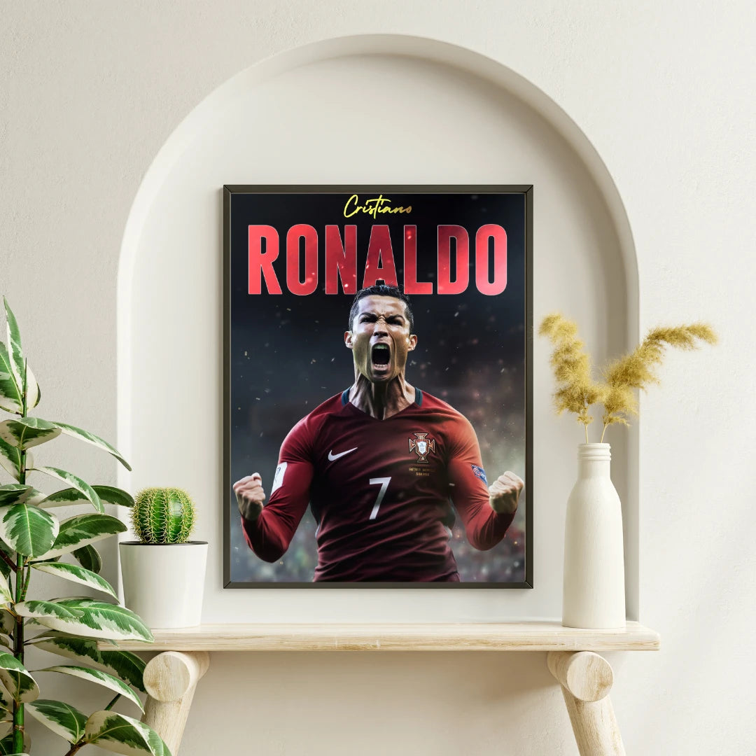 Plakat - Cristiano Ronaldo i skrigende jubel - Admen.dk