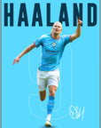 Plakat - Erling Haaland i farve - Admen.dk