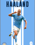 Plakat - Erling Haaland i striber - Admen.dk