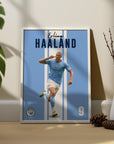 Plakat - Erling Haaland i striber - Admen.dk