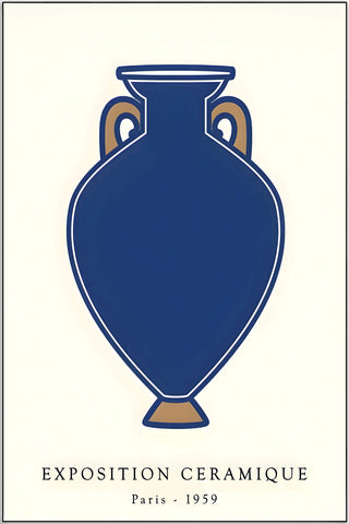 Plakat - Exposition - blå vase kunst - admen.dk