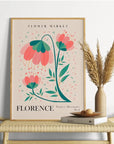 Plakat - Florence i sort - Flower Market - admen.dk