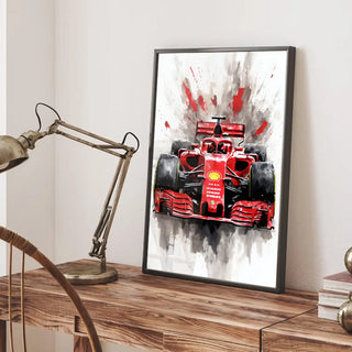 Plakat - Formel 1 Ferrari watercolor - admen.dk