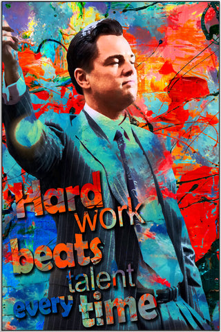Plakat - Hard Work beats talent citat - admen.dk