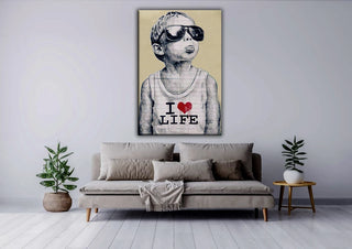 Plakat - I love life kunst - admen.dk