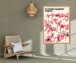 Plakat - Japanske blomster - Flower market - admen.dk