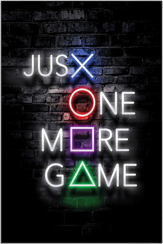 Plakat - Just one more game neon art - admen.dk