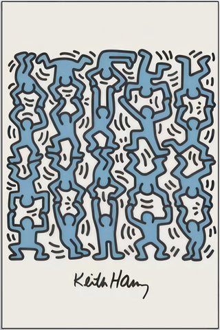 Plakat - Keith Haring blue kunst - admen.dk
