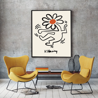 Plakat - Keith Haring flowers kunst - admen.dk