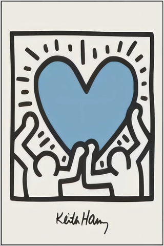 Plakat - Keith Haring heart kunst