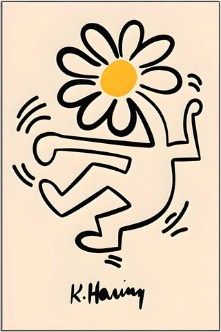 Plakat - Keith Haring i gul