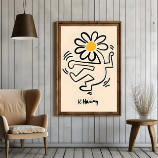 Plakat - Keith Haring i gul - admen.dk
