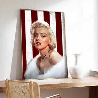 Plakat - Marilyn Monroe med pels - admen.dk