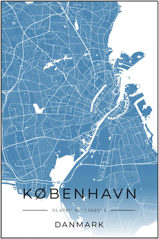 Plakat - København - blå - admen.dk
