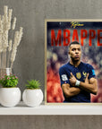 Plakat - Kylian Mbappe fodbold kunst - Admen.dk