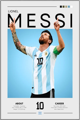 Plakat - Lionel Messi takker sin gud - admen.dk