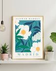 Plakat - Madrid hvid - Flower market - Admen.dk