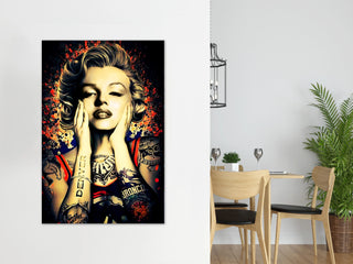 Plakat - Marilyn Monroe med tatoveringer - admen.dk