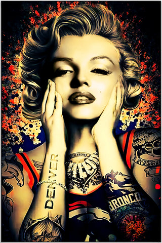 Plakat - Marilyn Monroe med tatoveringer - admen.dk