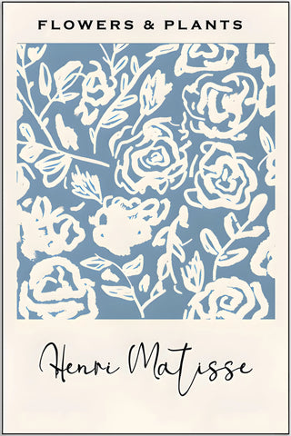 Plakat - Matisse - Blå blomster & plants kunst - admen.dk