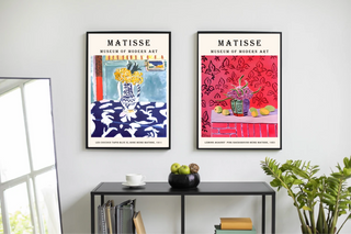 Plakat - Matisse - Blå vase med titel - admen.dk