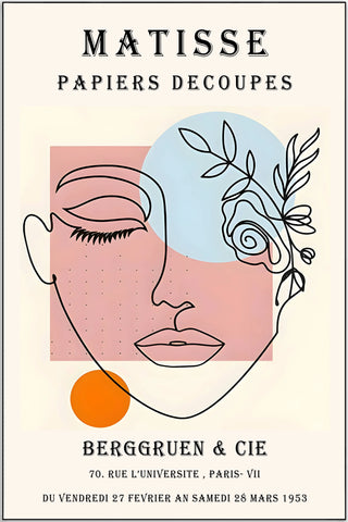 Plakat - Matisse - Papiers Decoupes - womanface - admen.dk