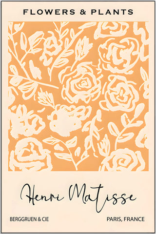 Plakat - Matisse - Orange flowers & plants kunst - admen.dk