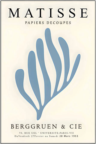 Plakat - Matisse - lyseblå papiers kunst - admen.dk