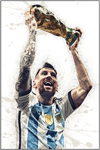 Plakat - Messi - Guld og Argentina - admen.dk