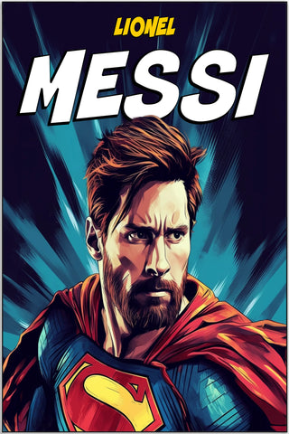 Plakat - Messi superhelt - admen.dk