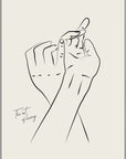 Plakat - Modern hands line kunst - admen.dk