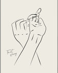 Plakat - Modern hands line kunst - admen.dk
