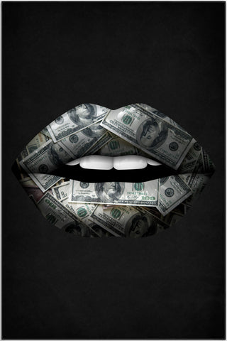 Plakat - Money lips kunst - admen.dk