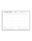 Plakat - Monthly Planner - Engelsk - admen.dk