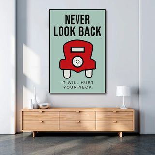 Plakat - Never look back citat - admen.dk