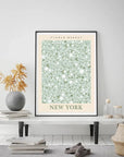 Plakat - New York lysegrøn - Flower market - admen.dk