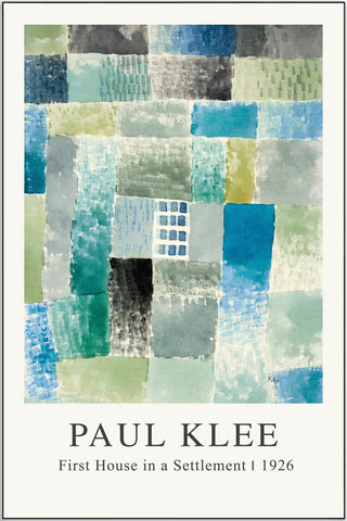 Plakat - Paul Klee - First house in a Settlement kunst - admen.dk