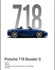 Plakat - Porsche 718 Boxster S kunst - Admen.dk