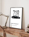Plakat - Porsche 718 Cayman Black kunst - Admen.dk